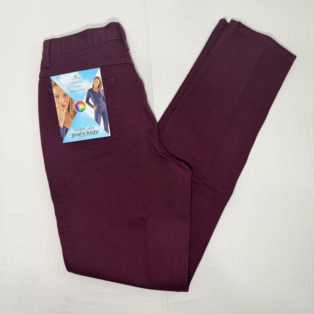 Vintage Newport News Jeanology Jeans Womens 10‎ Burgundy High Rise Straight NWT